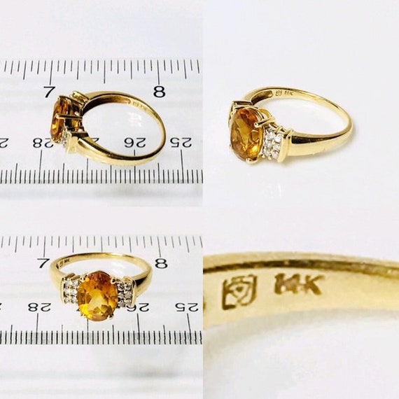 Vintage 585 14k Gold Citrine &  Diamond Cocktail … - image 6