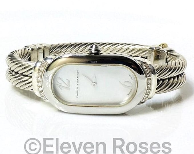 Yurman Diamond Double Cable Madison Watch 925 Sterling Silver 585 14k Gold