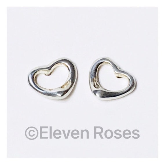 Elsa Peretti™ Open Heart Stud Earrings in Silver, 11 mm | Tiffany & Co.