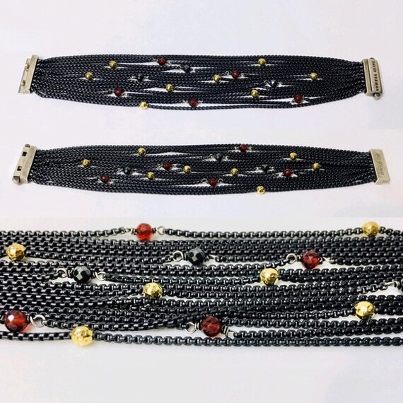 Yurman Multi Gemstone Row Box Chain Bracelet - image 3