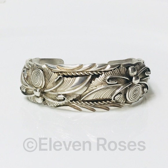 Lee Chee Navajo Cuff Bracelet 925 Sterling Silver Free US Shipping