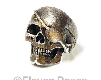 Deadringer Custom Skull Ring Sterling Silver 18k Gold