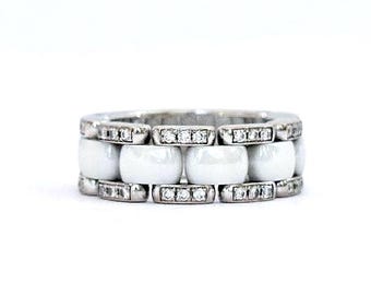 Chanel Ultra White Ceramic Diamond Ring
