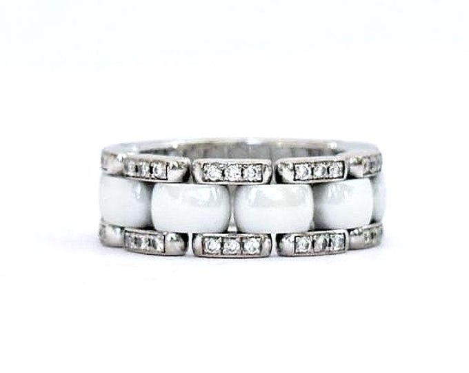 Chanel Ultra White Ceramic Diamond Ring