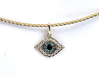 10k Gold Evil Eye Pendant