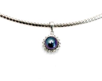 14k Gold Tahitian Pearl Diamond Pendant