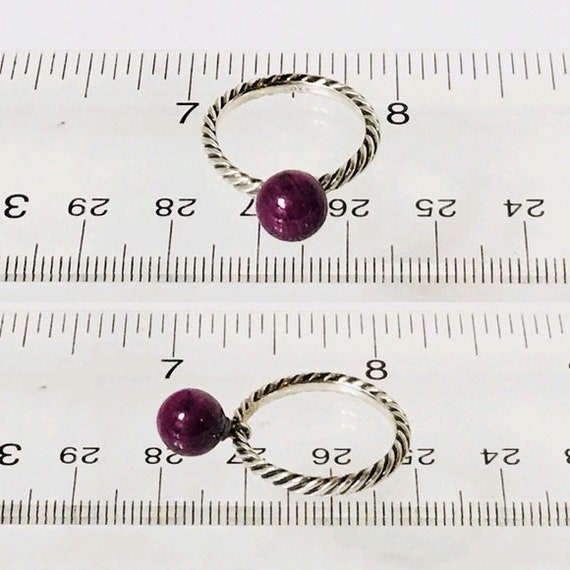 Yurman Ruby Ball Dangle Cable Ring 925 Sterling S… - image 5