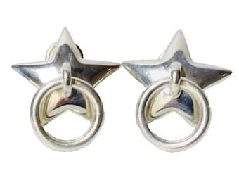 Tiffany & Co. Extra Large Star Earrings 925 Sterling Silver Free US Shipping