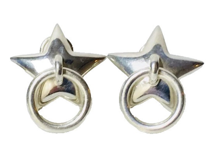 Tiffany & Co. Extra Large Star Earrings 925 Sterling Silver Free US Shipping