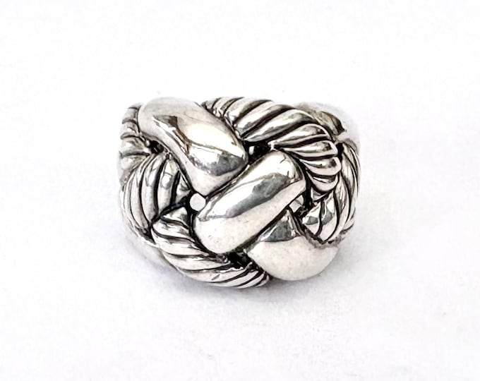 David Yurman Wide Cordelia Cable Knot Ring 925 Sterling Silver