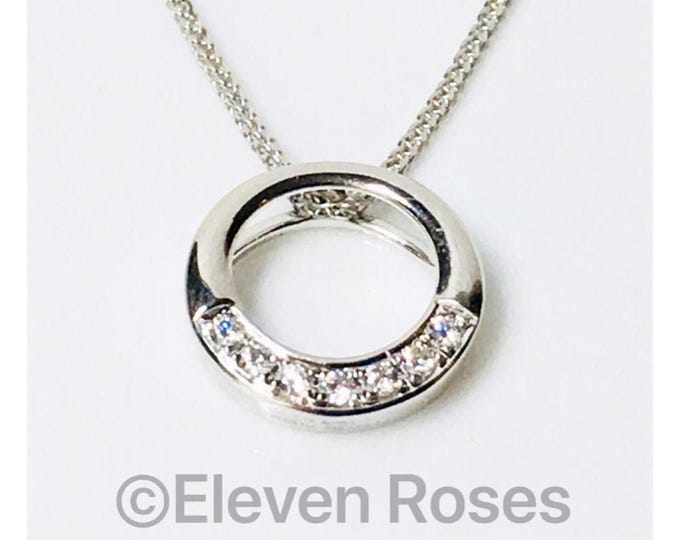 Chow Tai Fook 18k Gold Diamond Pendant Necklace