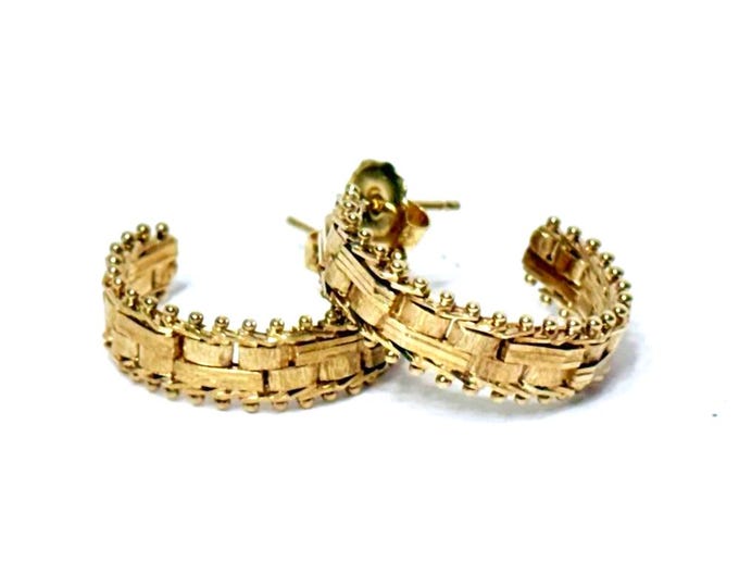 14k Gold Huggie Hoop Earrings