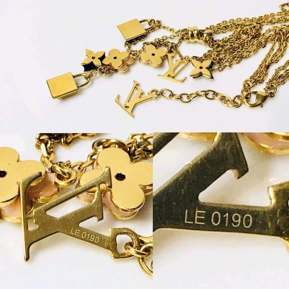 Louis Vuitton Sweet Charms Sautoir Necklace Gold LV Multi Chain Free  Shipping