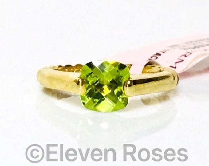 Yurman Peridot Deco Ring Solid 750 18k Gold