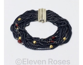 Yurman Multi Gemstone Row Box Chain Bracelet