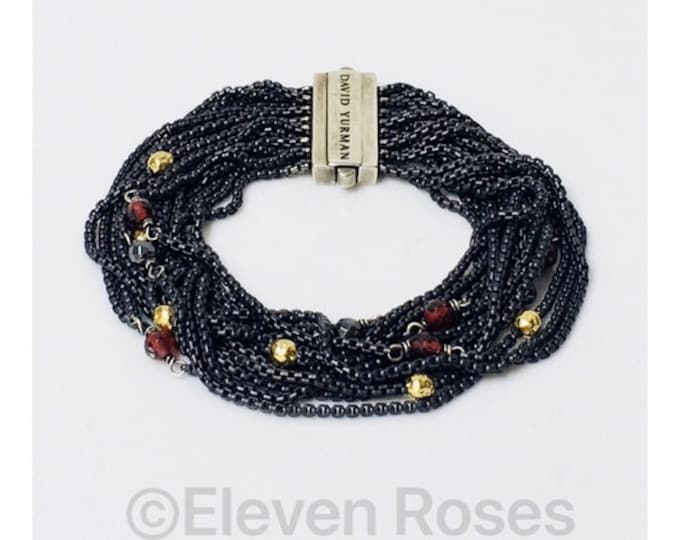 Yurman Multi Gemstone Row Box Chain Bracelet
