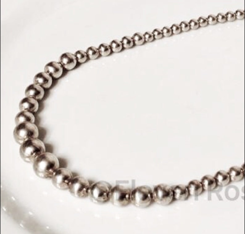 Vintage 925 Sterling Silver Graduated Ball Choker Box Chain Etsy