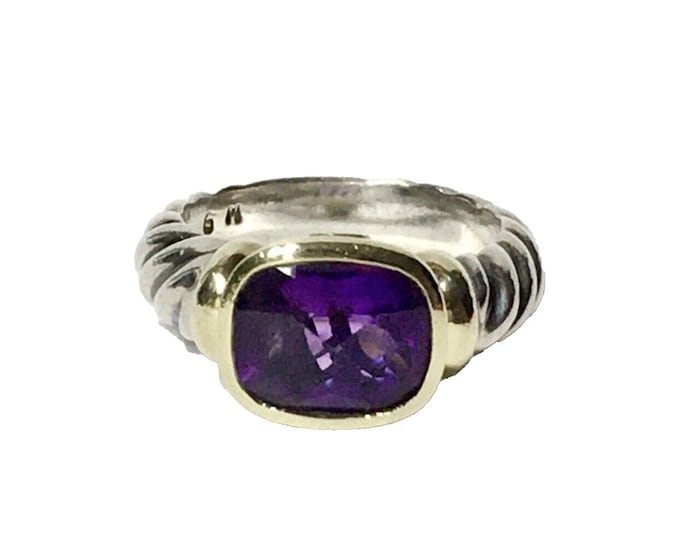 Yurman Sterling 14k Gold Amethyst Ring