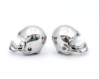 Robin Rotenier Sports Football Helmet Cufflinks 925 Sterling Silver Cuff Links