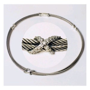 Yurman Diamond X Podwójny naszyjnik typu choker z kablem