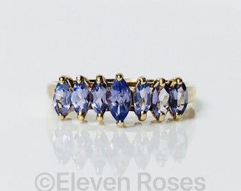 Vintage 10k Yellow Gold Tanzanite Anniversary Band Ring Appraisal