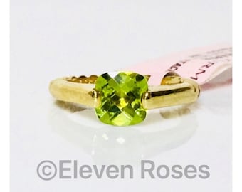 Yurman Peridot Deco Ring Solid 750 18k Gold Free US Shipping
