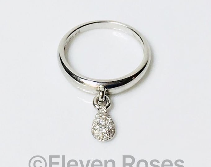 14k Gold Diamond Charm Dangle Ring