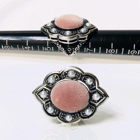 Gucci Rose Velvet Pearl Cocktail Ring Free US Shi… - image 5