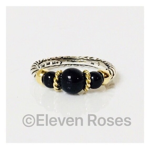 David Yurman Black Onyx Three Stone Hampton Ring 925 Sterling Etsy David Yurman Black Onyx Three Stone Hampton Ring 925 Sterling Etsy