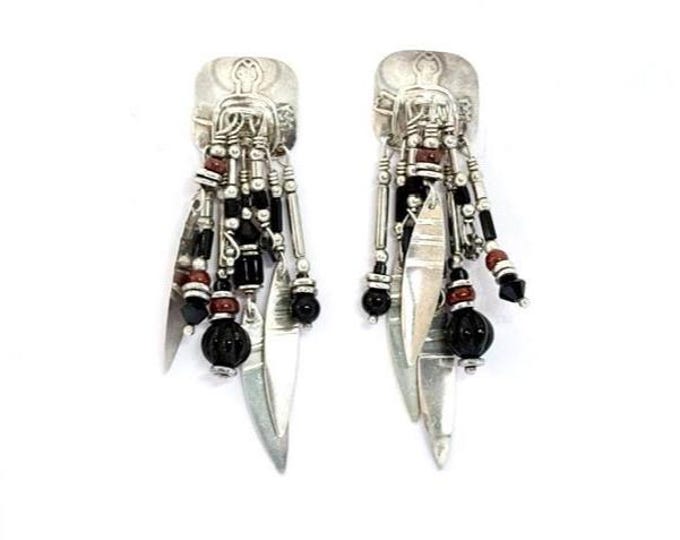 Tabra Southwestern Turtle Bead Dangle Earrings 925 Sterling Silver 14k Gold
