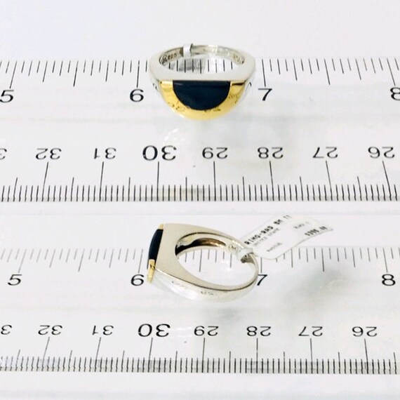 Movado Black Onyx Radius Ring 925 Sterling Silver… - image 6
