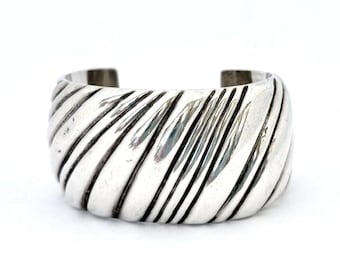 Vintage Tiffany 925 Sterling Silver Wide Cuff Bracelet