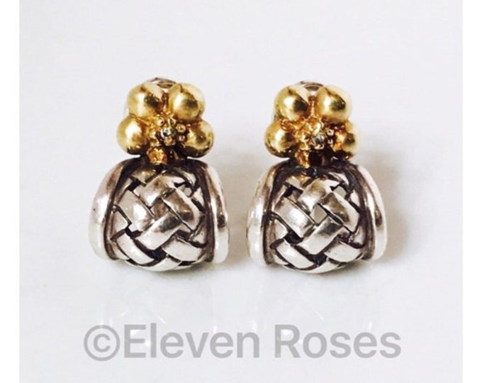 Saint Sarah Jane Tuileries Mabel Blossom Earrings Diamond Woven Huggie Hoop 925 Sterling Silver 750 18k Gold Free US Shipping