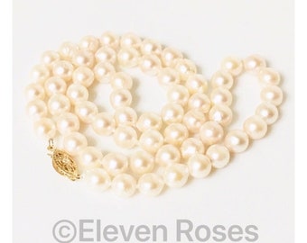 14k Gold Classic Pearl Strand Necklace Free US Shipping