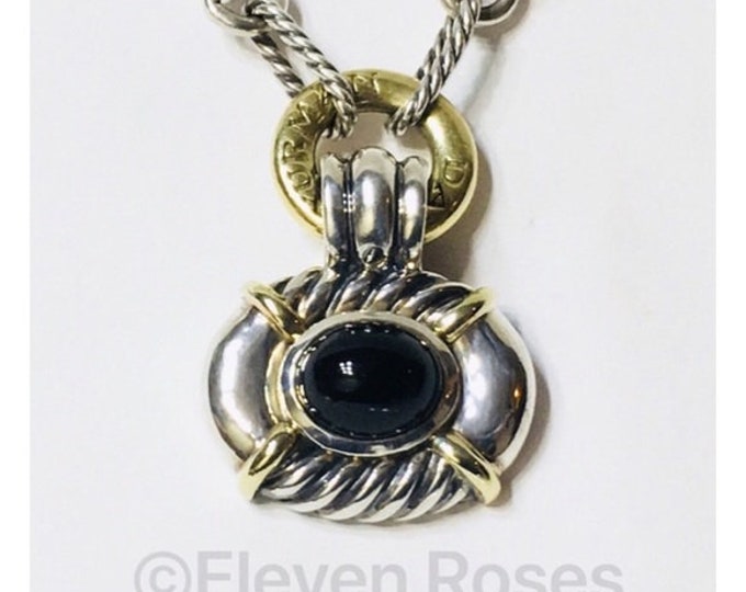 Vintage Yurman Large Black Onyx Enhancer Pendant Free US Shipping