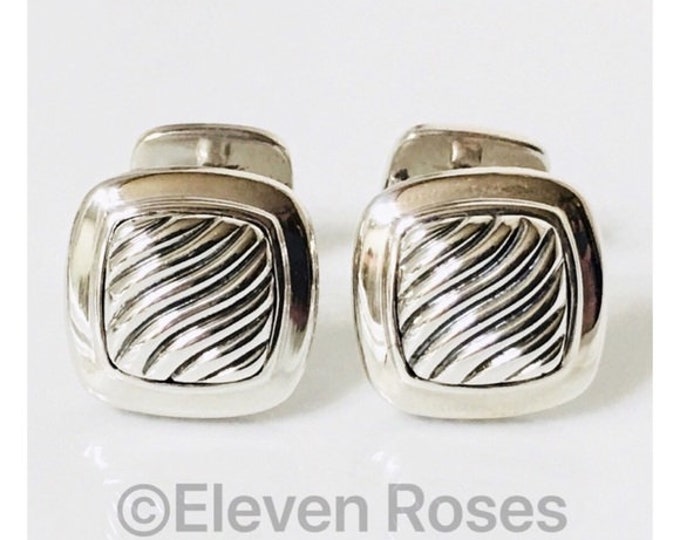 Yurman Classic Cable Cufflinks Cuff Links DY 925 Sterling Silver Free US Shipping