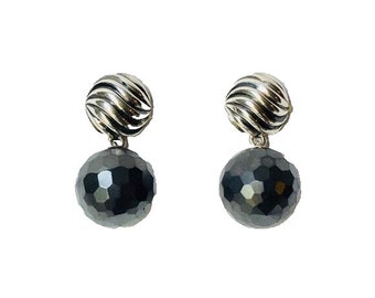 Yurman Hematite Hematine Ball Dangle Drop Earrings