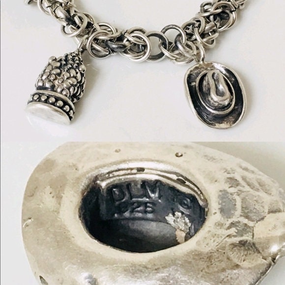 Dian Malouf Multi Charm Toggle Chain Bracelet 925 Sterling | Etsy