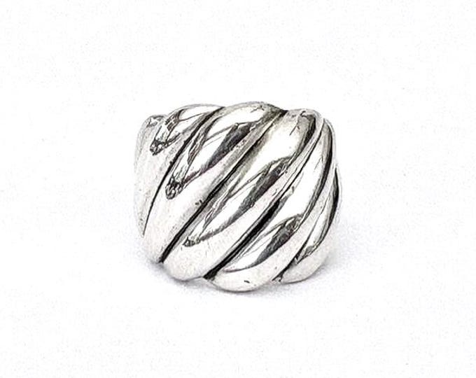 David Yurman Wide Sculpted Cable Ring 925 Sterling Silver