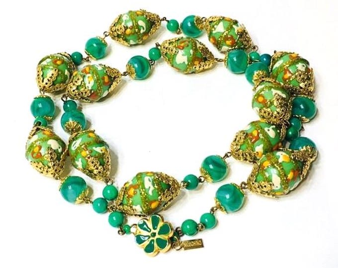 Vintage Moschino Venetian Murano Glass Bead Necklace