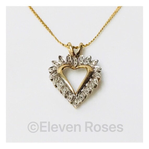Vintage 10k Gold Diamond Heart Free US Shipping Etsy Australia