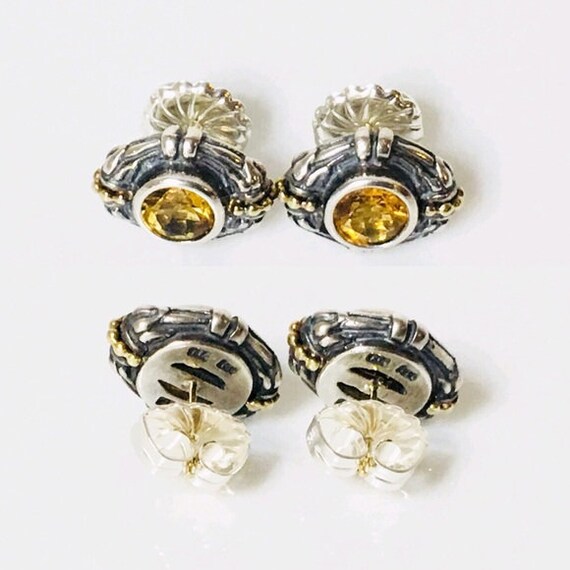 Lagos Caviar Citrine Stud Earrings 925 Sterling S… - image 3