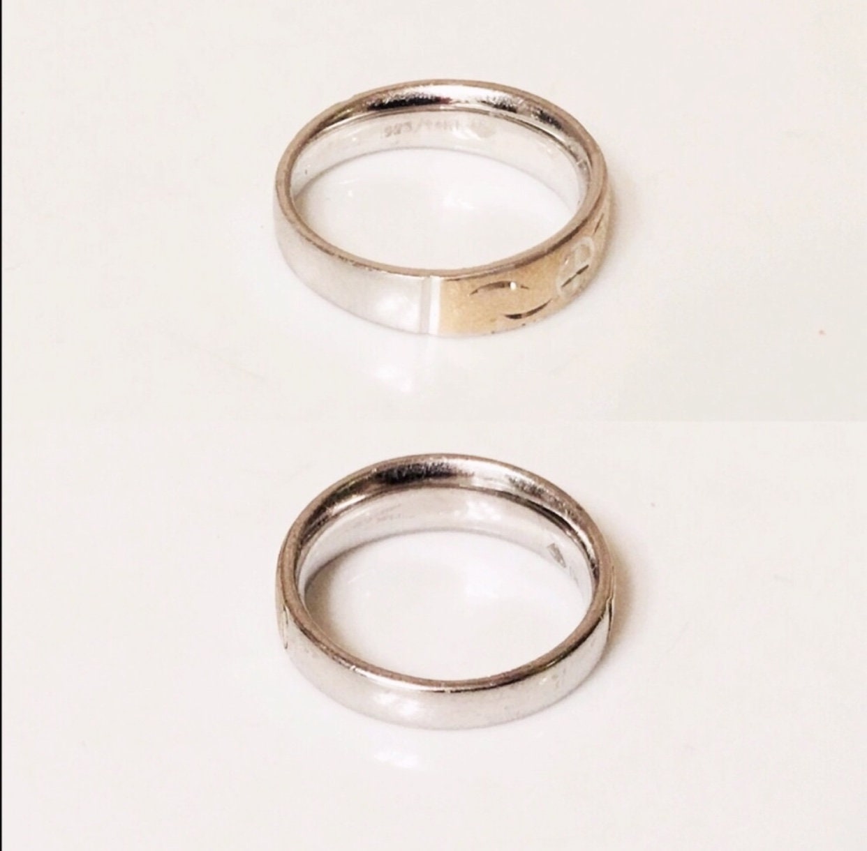 Men’s Diamond Cut Cross Comfort Band Ring 925 Sterling Silver & 14k