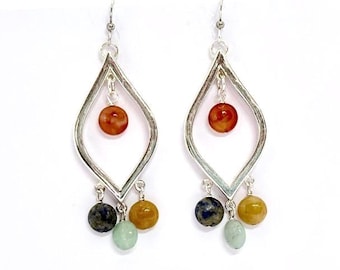 Simon Sebbag Multi Dangle Drop Earrings 925 Sterling Silver
