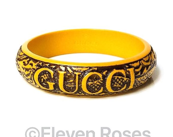 Gucci Carved Resin Bangle Bracelet