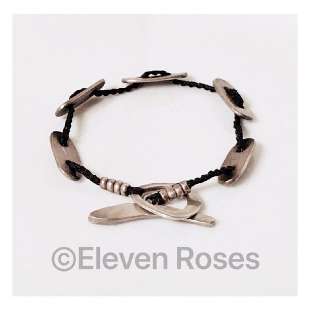 Jill Platner 925 Sterling Silver Tenara Cord Station Bracelet - Etsy