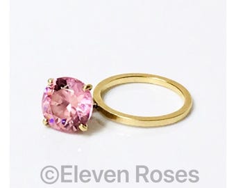 Large 14k Gold Diamond Dangle Ring