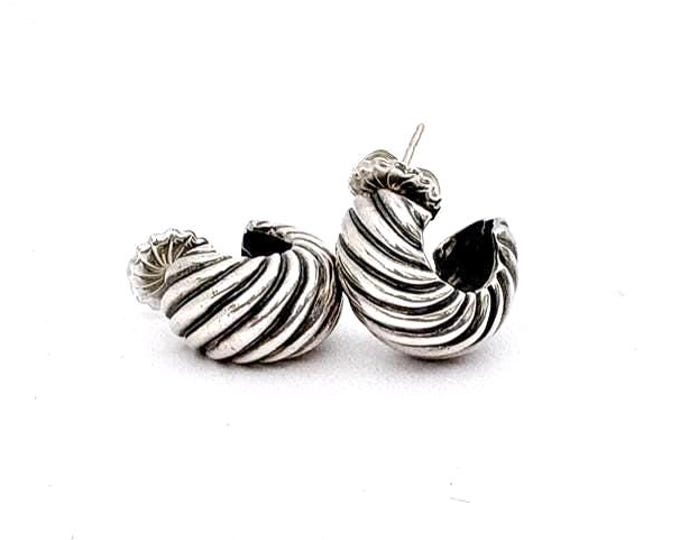 Yurman Huggie Hoop Earrings 925 Sterling Silver 585 14k