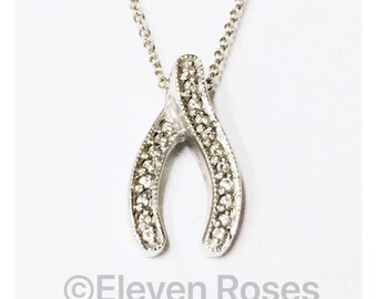 Effy 14k Gold Diamond Wishbone Pendant Necklace  Bita Free US Shipping