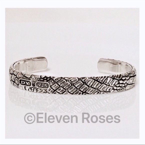 Men's David Yurman Naturals Gator Cuff Bracelet 925 Sterling Silver